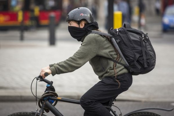 bike riding in smog